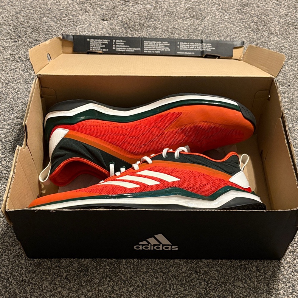 adidas Orange and Green Low-Top Athletic Sneakers